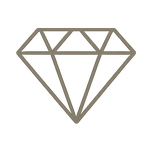 Faceted gemstone outline.