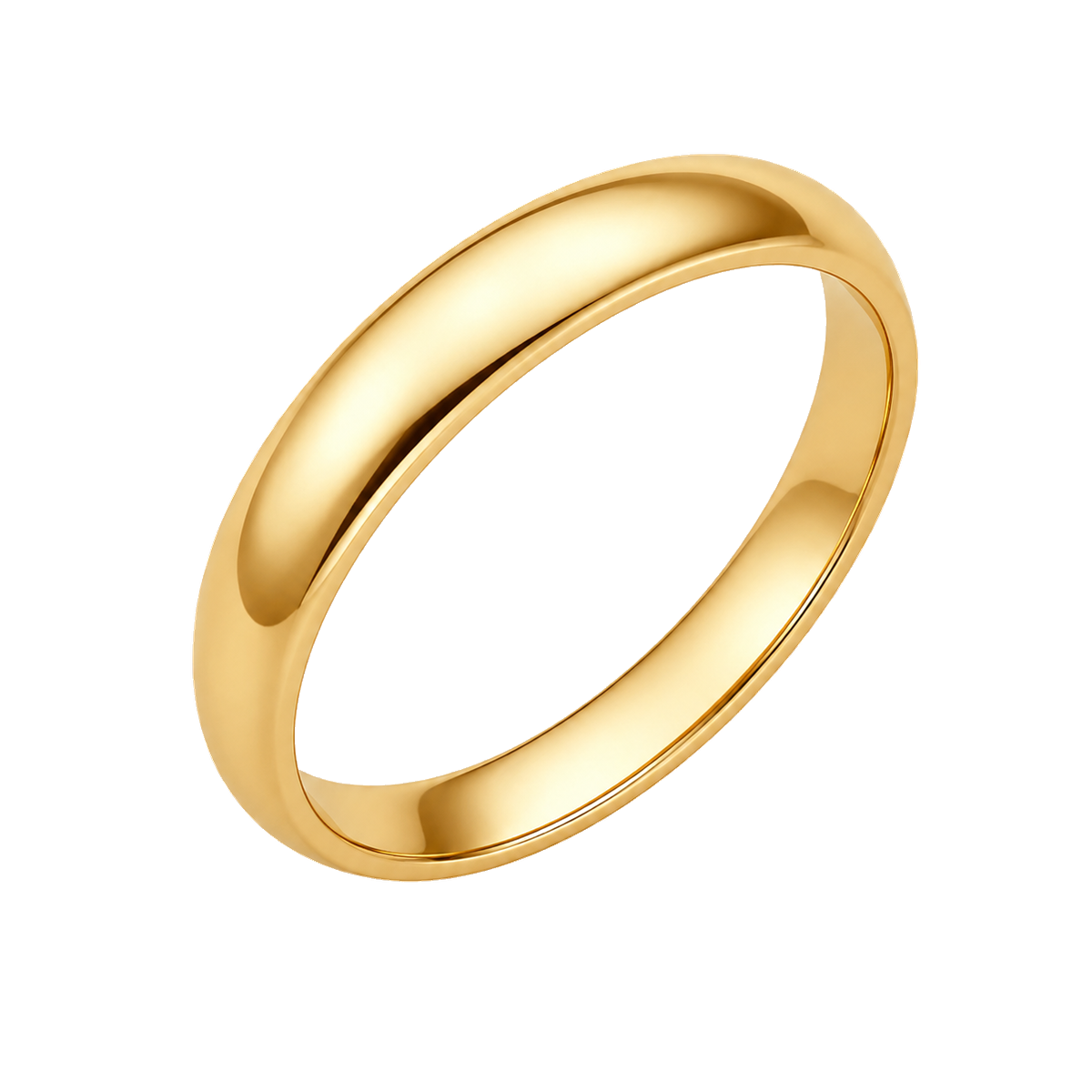 Yellow Gold band shown in full on a transparent background.