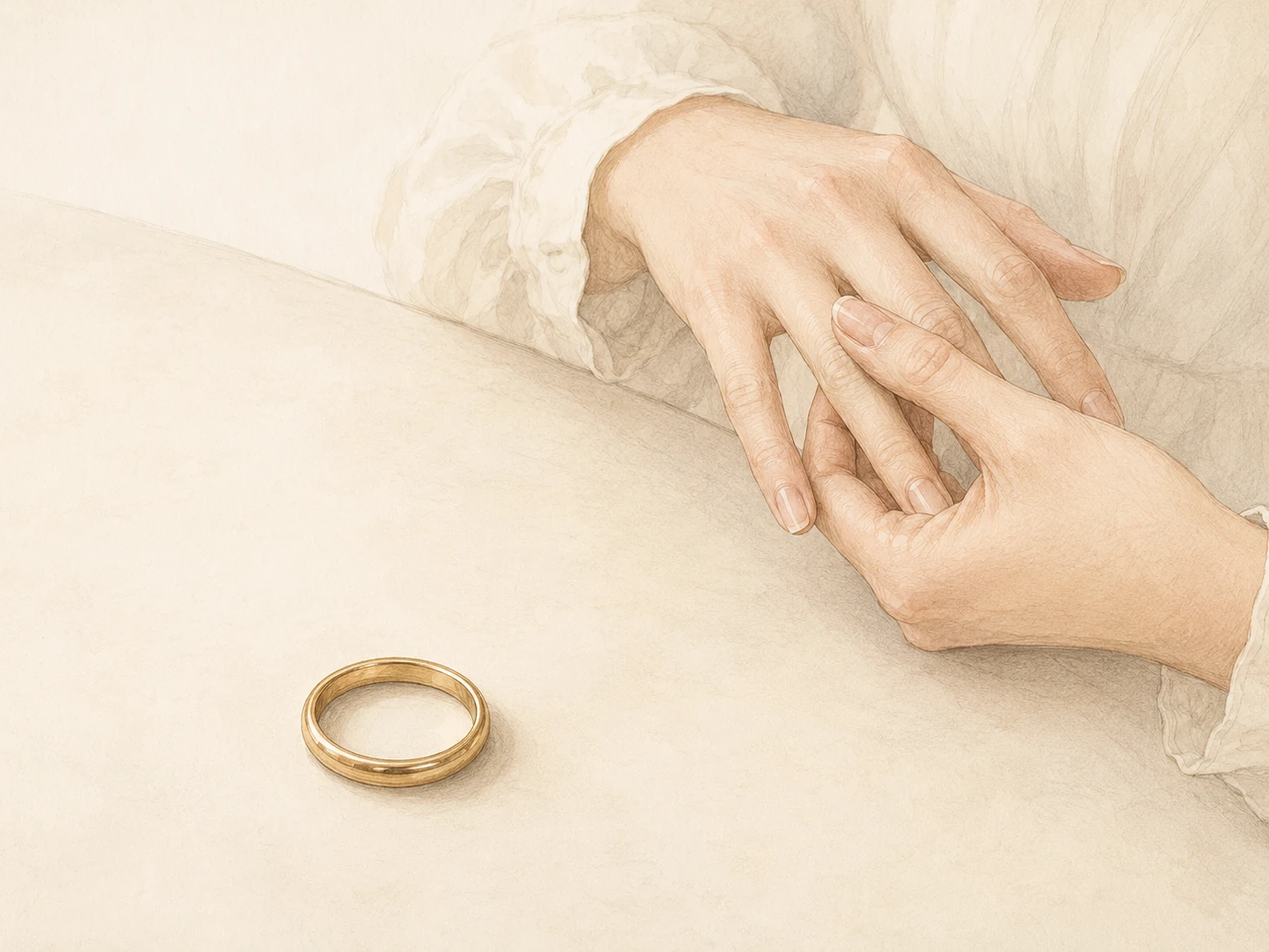 A simple ring selected as a sizing reference for the same finger and hand.